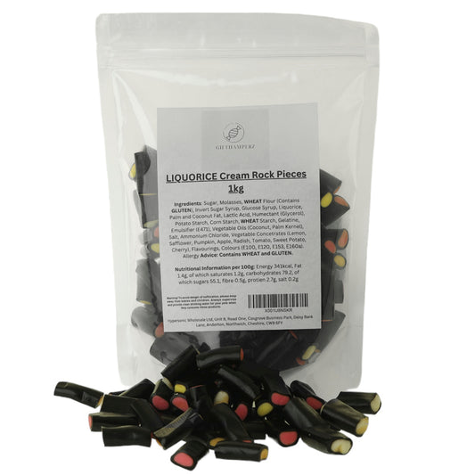 LIQUORICE Cream Rock Pieces 1kg - 8438552965171