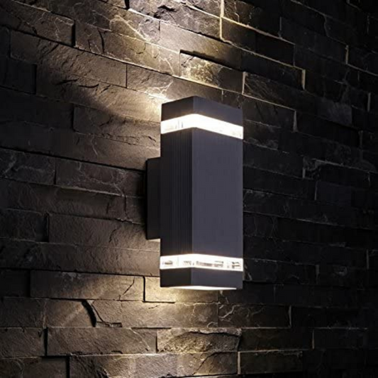 Biard Outdoor Black Modern Square Up Down Wall Light